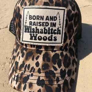 Born in WishABitch Wood snap back patch hat